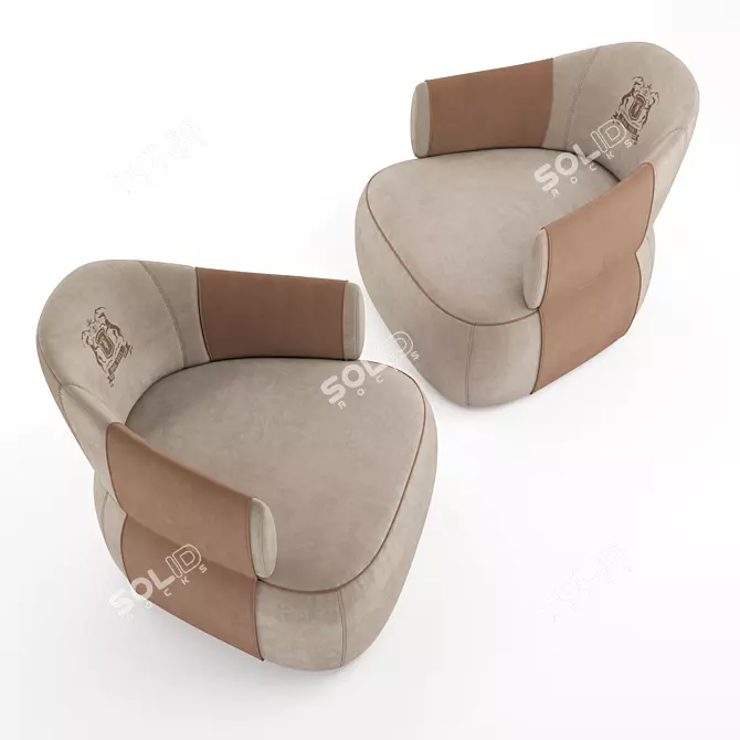 Elegant Larzia Trussardi Armchair 3D model image 3