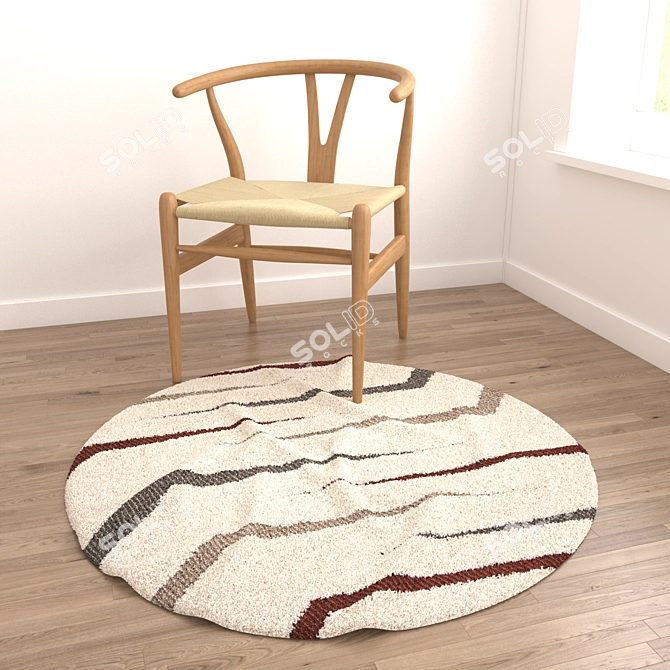 Round Rugs Set: 6 Variants 3D model image 4