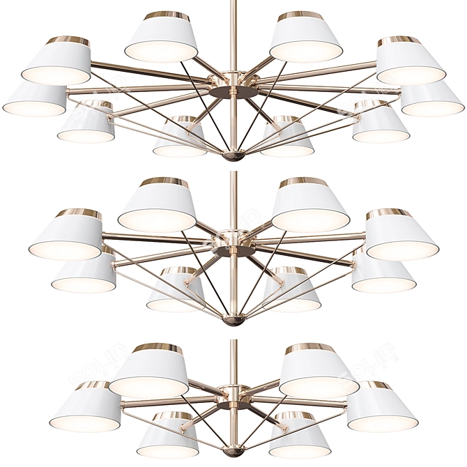 Elegant Gloria Chandelier by Anzazo 3D model image 1