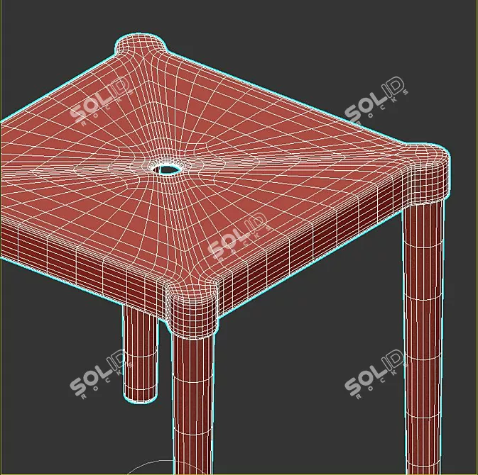 IKEA Kids Table and Chairs Set2 3D model image 7