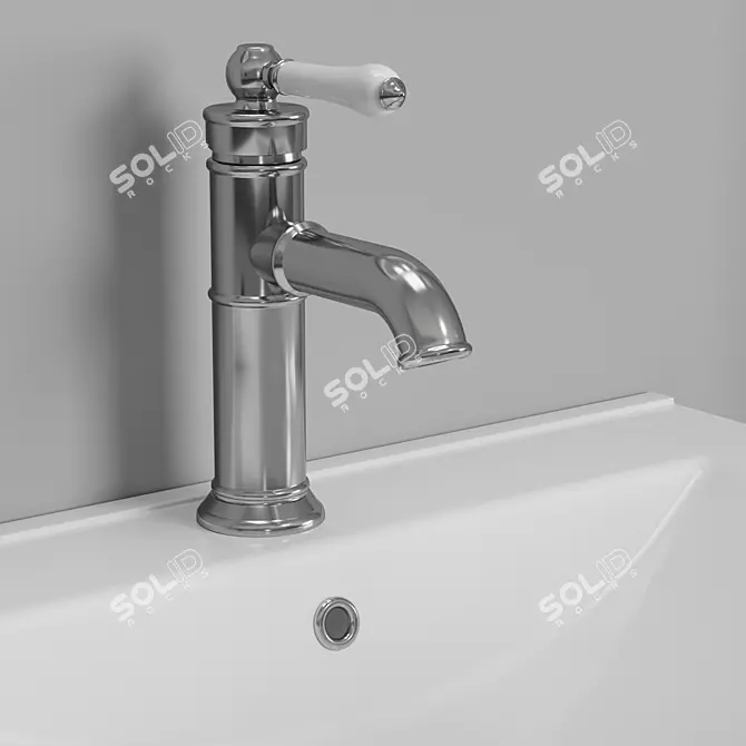 Vintage-inspired Oxford Bathroom Sink Faucet by IDDIS 3D model image 2