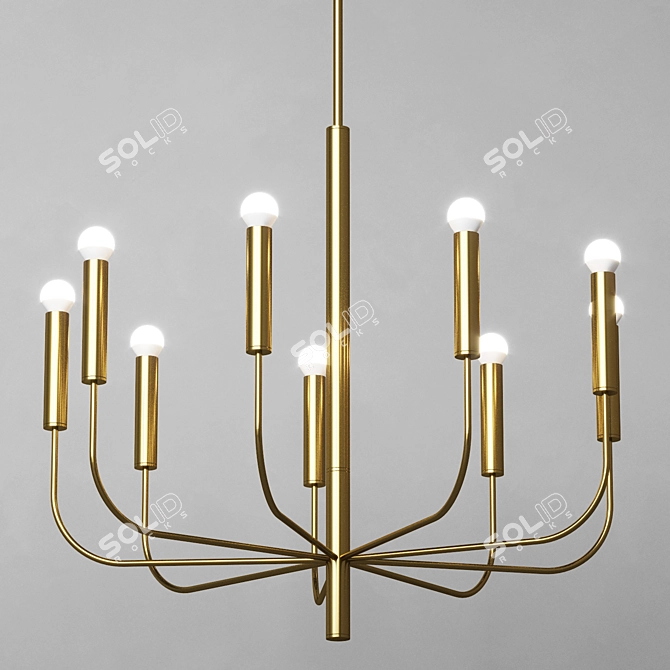 Elegant Bronze Chandelier: Dantone Home Marcus 3D model image 4