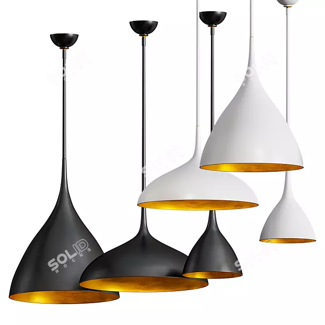 Modern Metal Pendant Lamp 3D model image 1