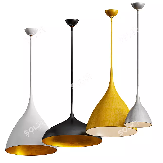 Modern Metal Pendant Lamp 3D model image 4