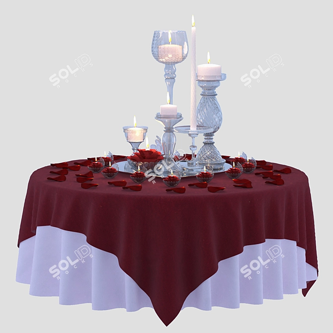 Elegant Candlestick Set 3D model image 1