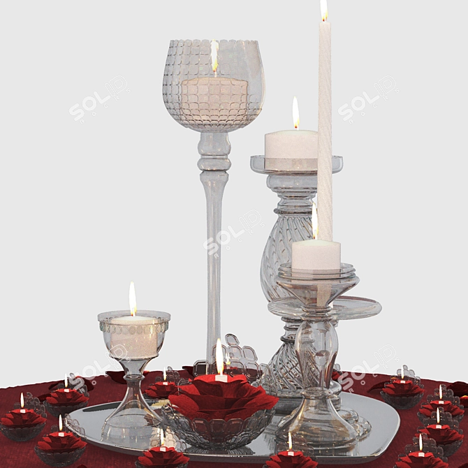 Elegant Candlestick Set 3D model image 3