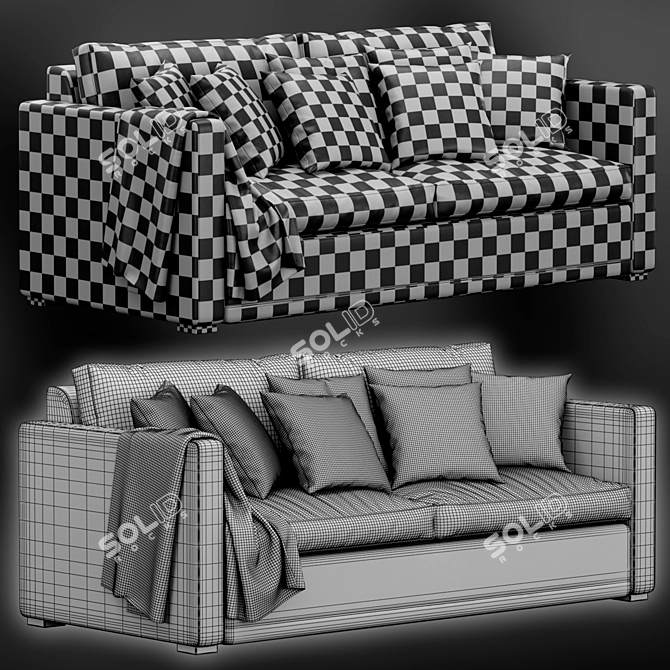 Delavega Romo Sofa: Modern Elegance in your Living Room 3D model image 4