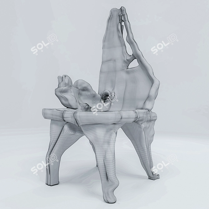 Indonesian Handmade Woodstone Dining Set 3D model image 1