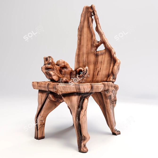 Indonesian Handmade Woodstone Dining Set 3D model image 5