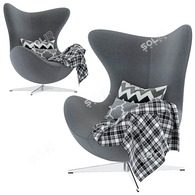 Title: Modern Jacobsen Egg Chair 3D model image 1