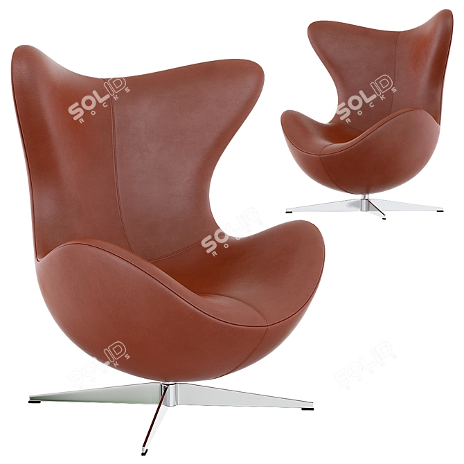 Title: Modern Jacobsen Egg Chair 3D model image 2