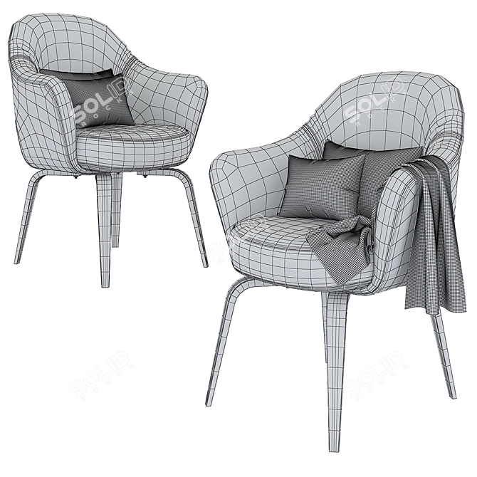 Elegant Saarinen Chair: Classic Design and Superior Comfort 3D model image 3