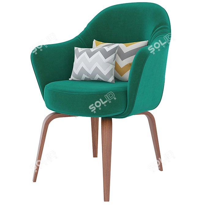 Elegant Saarinen Chair: Classic Design and Superior Comfort 3D model image 5