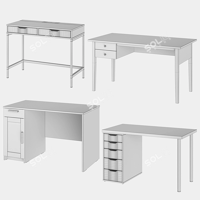 IKEA Set 1: Stylish Desk Bundle 3D model image 7