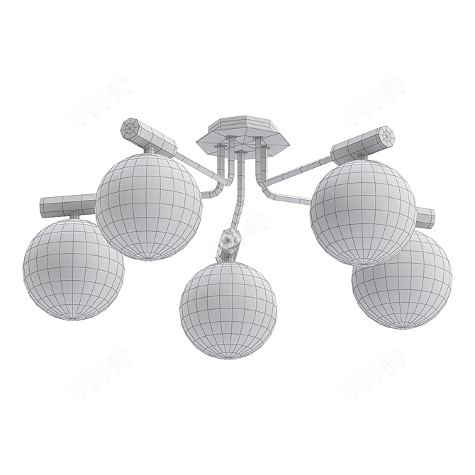 Sleek Freya Ceiling Light 3D model image 2