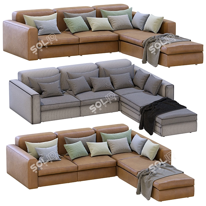 Modern Poliform Dune Sectional Sofa 3D model image 5