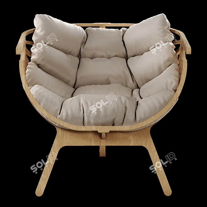 Elegant Shell Chair: Branca Lisboa 3D model image 1