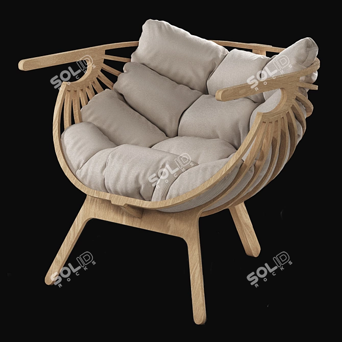 Elegant Shell Chair: Branca Lisboa 3D model image 3