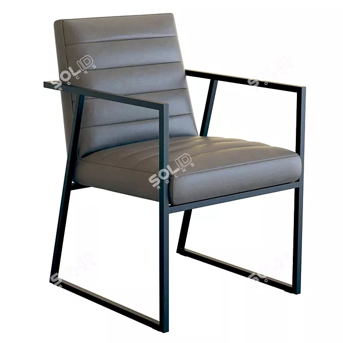 Elegant Crate & Barrel Channel Armchair 3D model image 1