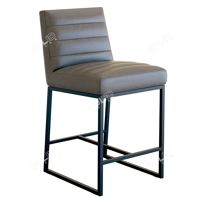 Sleek Leather Counter Stool: Crate & Barrel Channel 3D model image 1