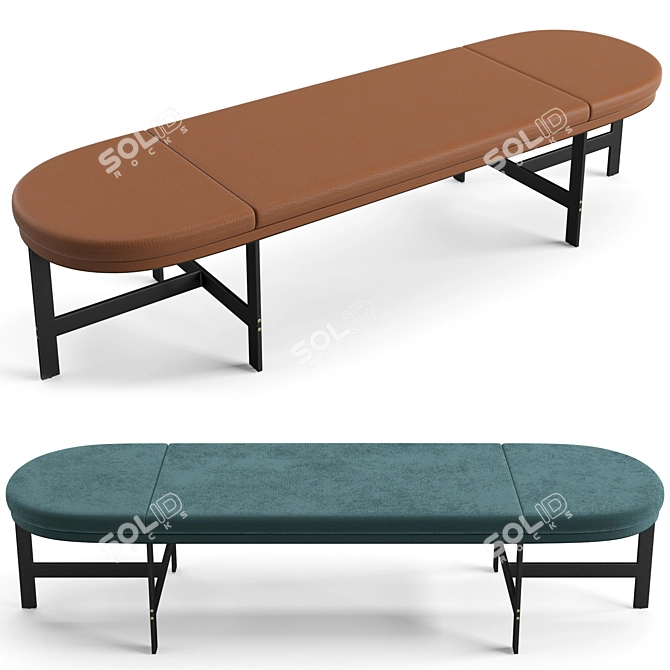 Contemporary Baxter Passepartout Bench 3D model image 1