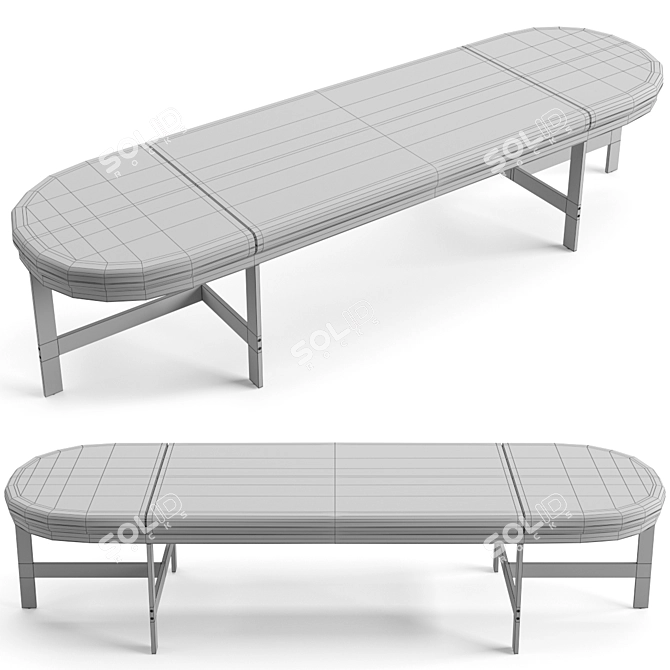 Contemporary Baxter Passepartout Bench 3D model image 4