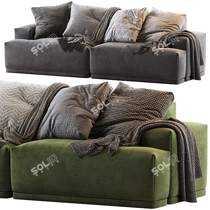 Modular Connect Sofa: Versatile Comfort & Style 3D model image 1