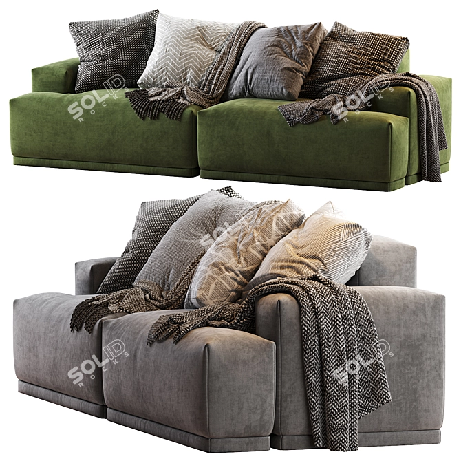 Modular Connect Sofa: Versatile Comfort & Style 3D model image 2