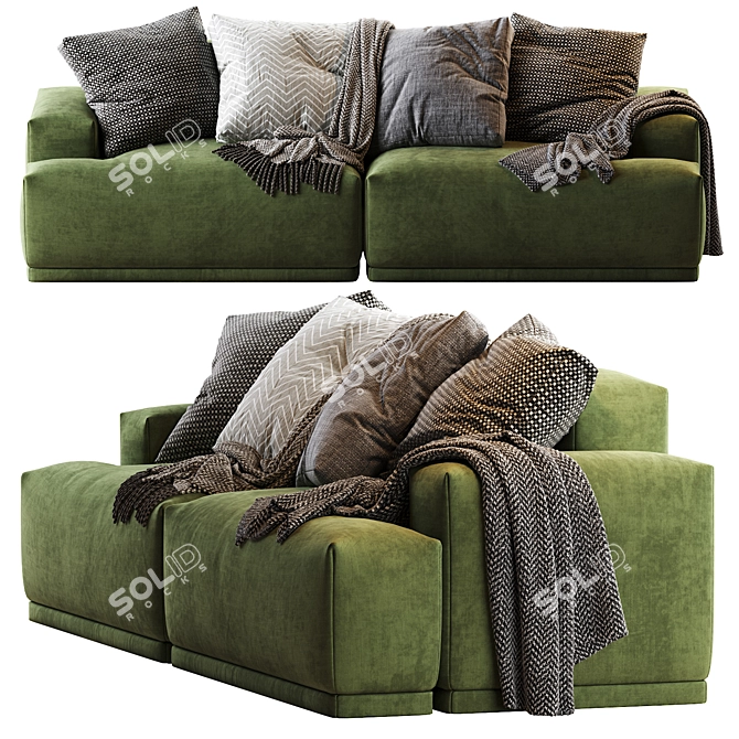 Modular Connect Sofa: Versatile Comfort & Style 3D model image 3