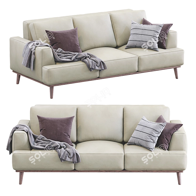 Contemporary Leather Sofa 3D model image 2