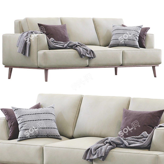 Contemporary Leather Sofa 3D model image 3