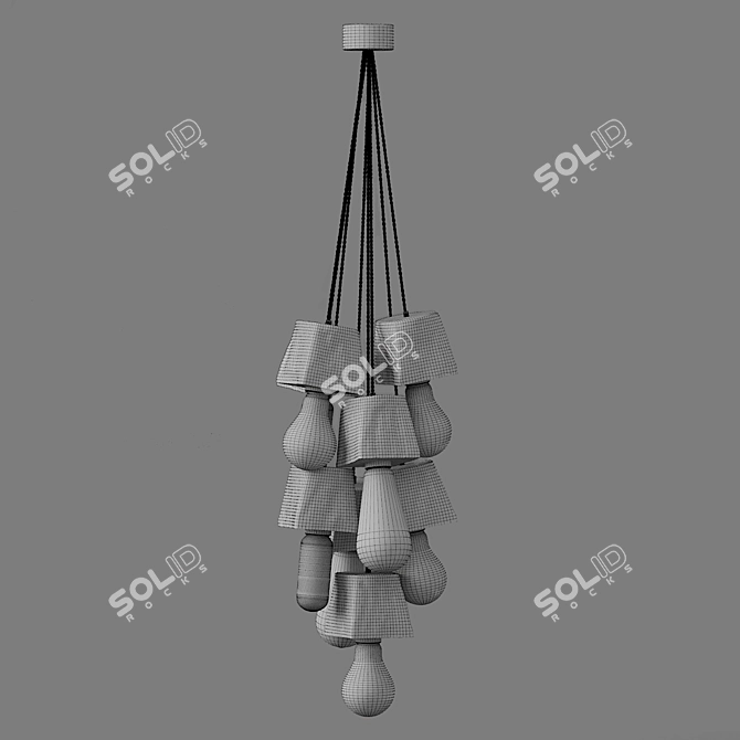 Querk_08 Oak Pendant Light 3D model image 3