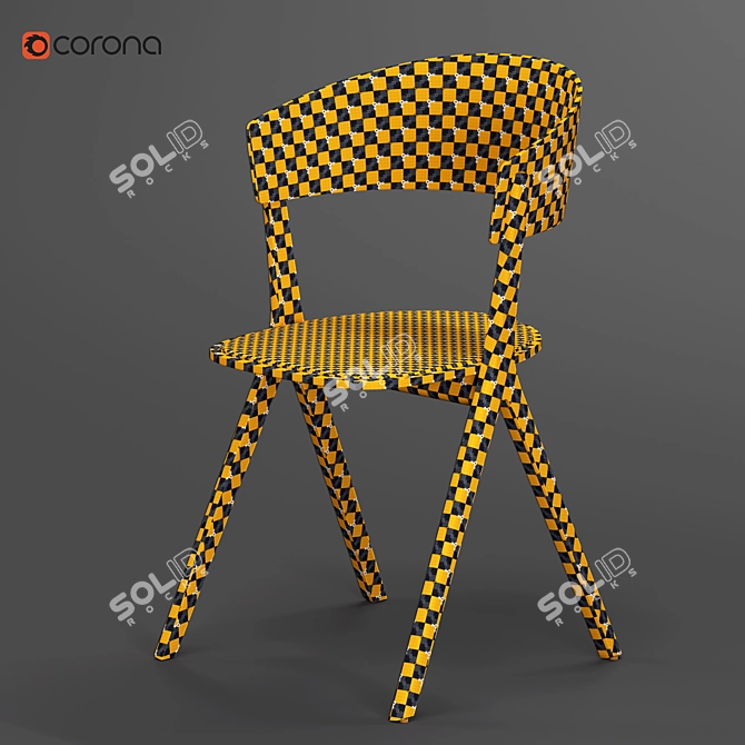 Sleek Circus Wood Chair 3D model image 3