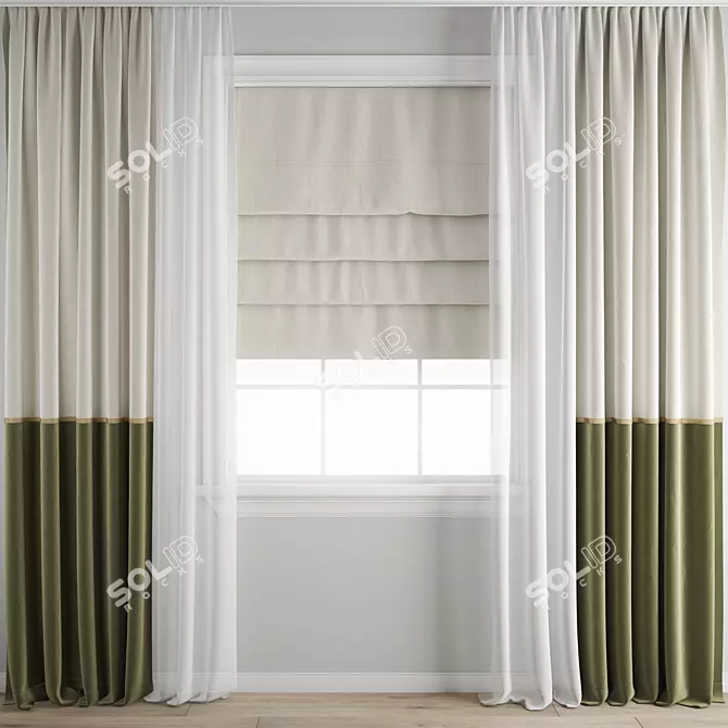 Polygonal Curtain Model 3D model image 1