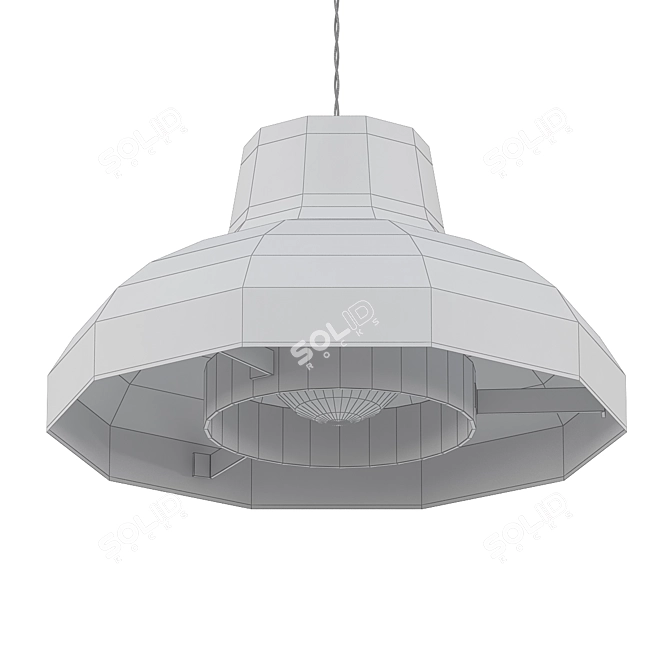 Elegant Black Pendant Light 3D model image 2