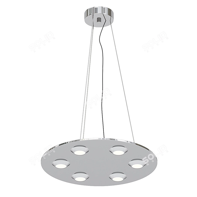 Elegant Mir 6P Pendant Light 3D model image 1