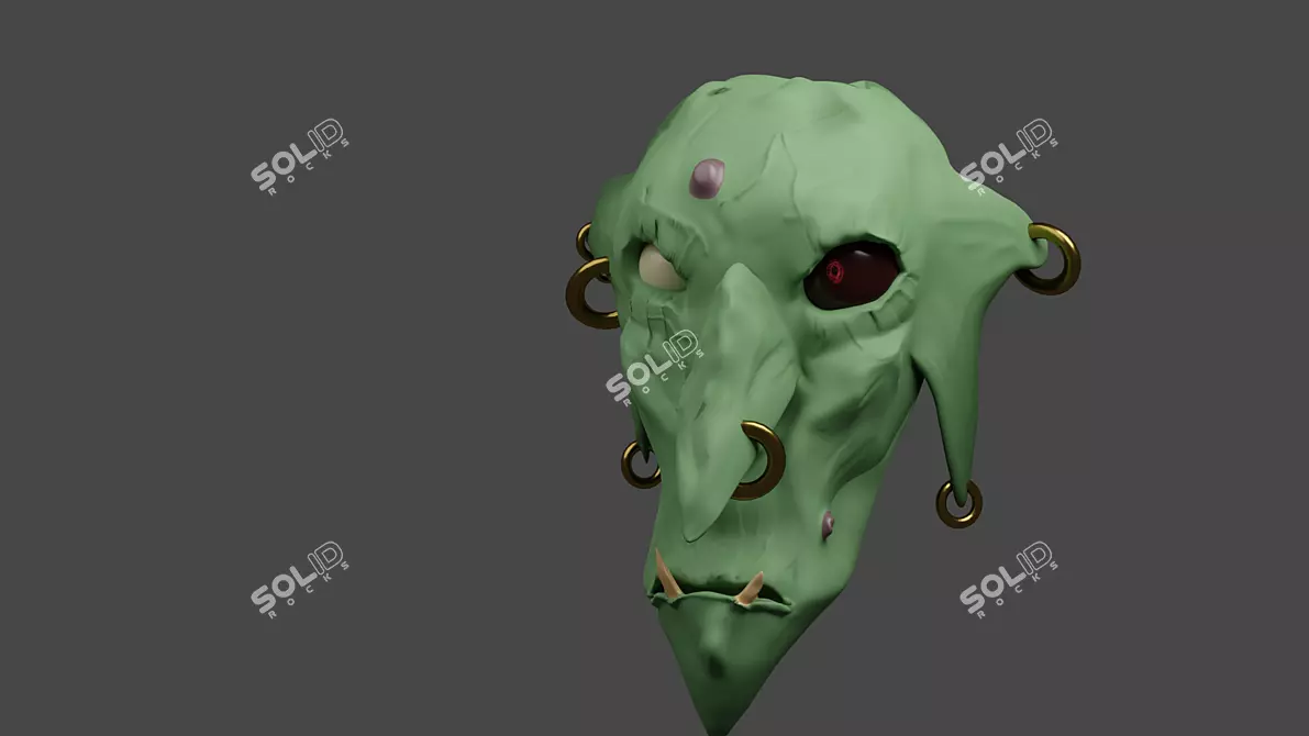 Goblin's Head for Games & Animation 3D model image 1