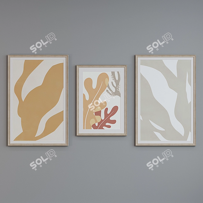 Modern Style Picture Frame Set 3D model image 2