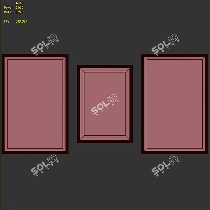 Modern Style Picture Frame Set 3D model image 7