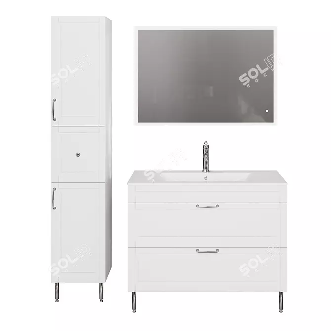 Oxford Retro Bathroom Furniture Set 3D model image 1