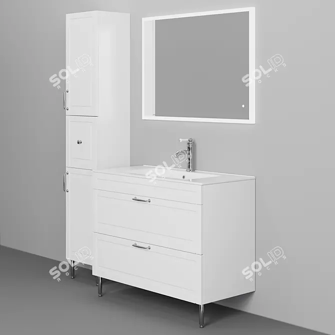 Oxford Retro Bathroom Furniture Set 3D model image 3