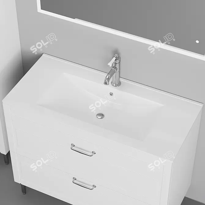 Oxford Retro Bathroom Furniture Set 3D model image 4