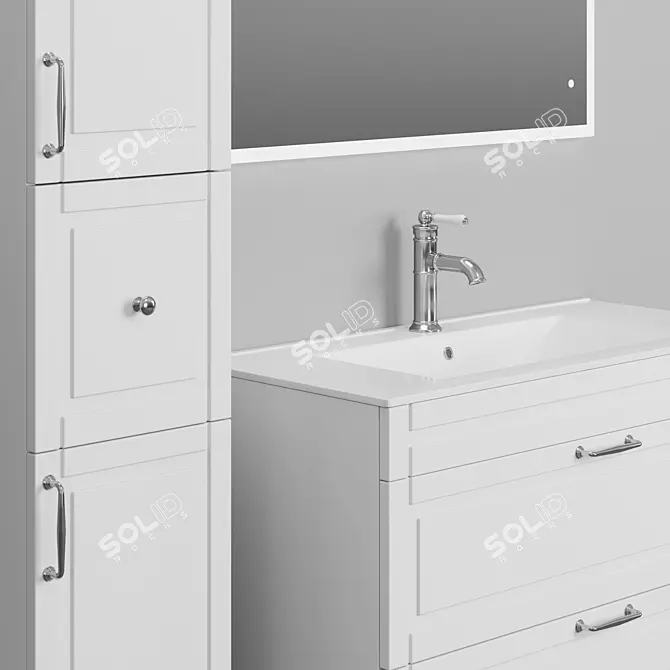 Oxford Retro Bathroom Furniture Set 3D model image 5