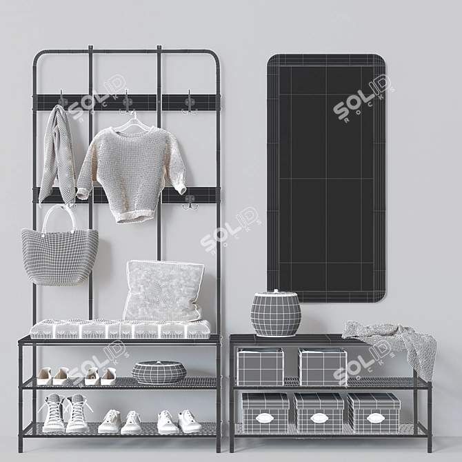 Sleek Shoe Organizer: Hanger Ikea Pinning 3D model image 4