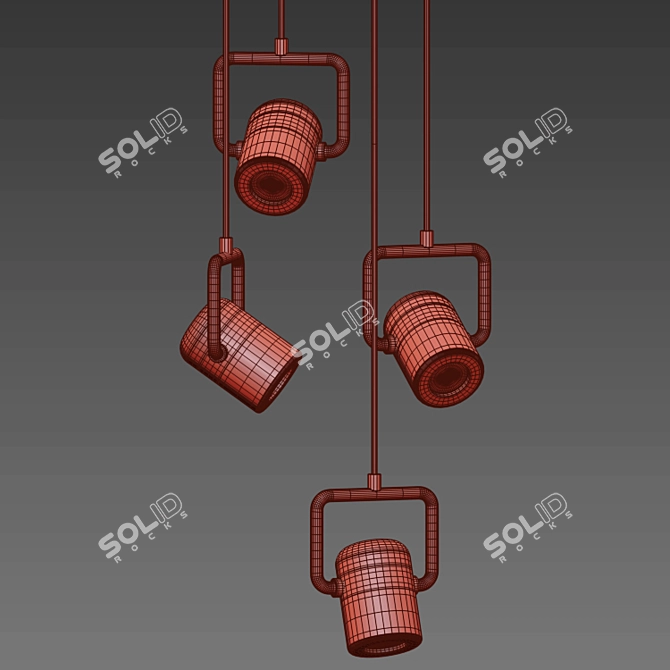 Sleek Linear Pendant Lights 3D model image 4