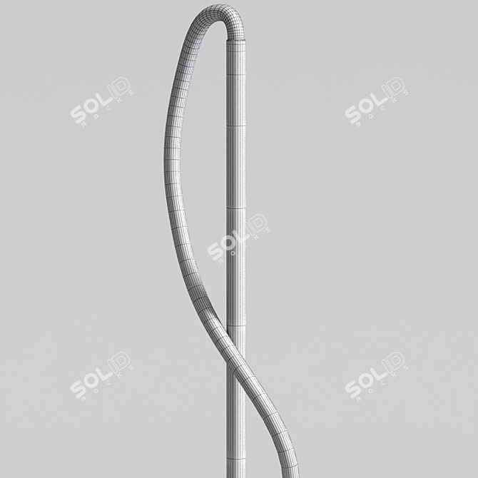 Gold Spiral LED Floor Lamp 3D model image 3