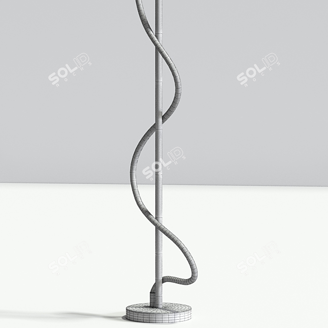 Gold Spiral LED Floor Lamp 3D model image 4