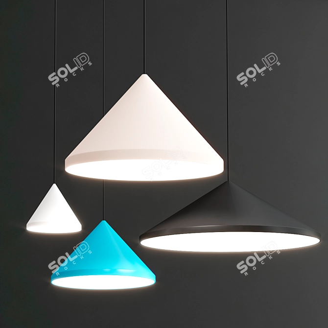 Sleek Carbon North Pendant Lamps 3D model image 4