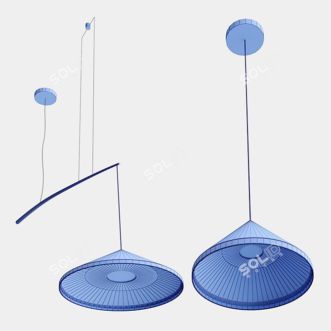 Sleek Carbon North Pendant Lamps 3D model image 6