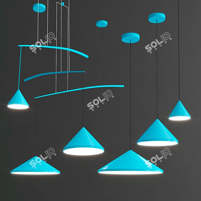 Sleek Carbon North Pendant Lamps 3D model image 7